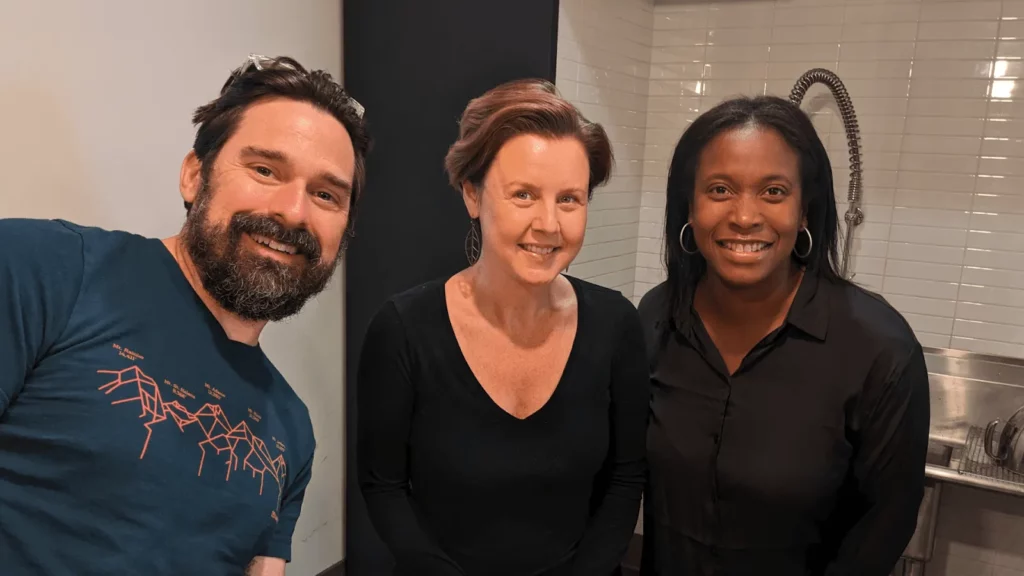 Amanda (on the right) and fellow Content teammates get ready to make macarons during Goalbook’s Winter Team Week 2023.